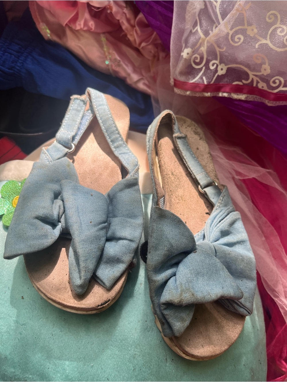 wonder nation Blue Bow Slingback Sandals for Kids